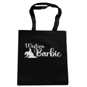 western barbie reining motiv schwarz glitzerschrift
